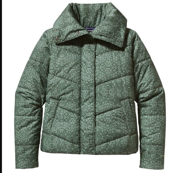 Patagonia Brand Geoharmony Insulated Puffer Jacket Verdigris Green Size Medium - Picture 1 of 4